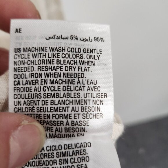 Style & Co Antique Cream Striped V-Neck Oversized Top Drapey Tee Large - Picture 10 of 10